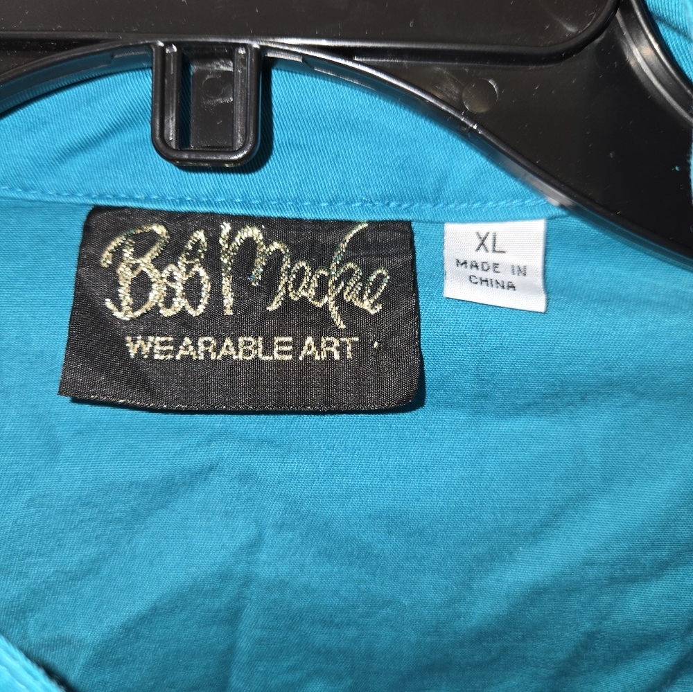 NWOT Bob Mackie Wearable Art Turquoise Women's Jacket Size XL - Picture 10 of 14